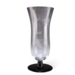 AN ORREFORS ENGRAVED GLASS VASE, DATED 1934