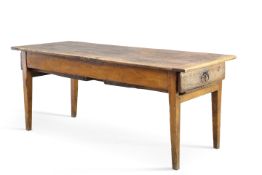 AN ELM PLANK-TOP TABLE, LATE 18TH/EARLY 19TH CENTURY