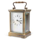 A FRENCH BRASS CASED CARRIAGE CLOCK, BY DUVERDRY & BLOQUEL