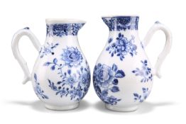 TWO 18TH CENTURY CHINESE BLUE AND WHITE CREAM JUGS