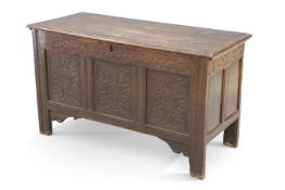 A 17TH CENTURY OAK COFFER