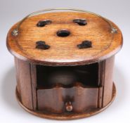 A 19TH CENTURY DUTCH OAK CARRIAGE FOOT WARMER