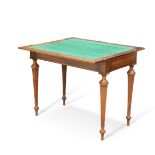 A GOOD FRENCH PATENTED WALNUT GAMING TABLE, LATE 19TH CENTURY