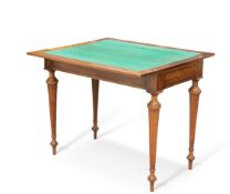 A GOOD FRENCH PATENTED WALNUT GAMING TABLE, LATE 19TH CENTURY