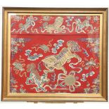 A CHINESE EMBROIDERED ALTAR CLOTH, 19TH CENTURY