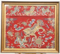 A CHINESE EMBROIDERED ALTAR CLOTH, 19TH CENTURY