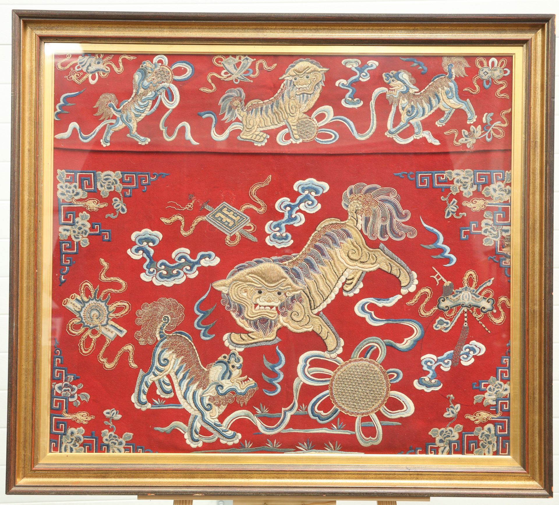 A CHINESE EMBROIDERED ALTAR CLOTH, 19TH CENTURY