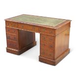 A VICTORIAN MAHOGANY PEDESTAL DESK