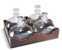 A GEORGE III MAHOGANY DECANTER TRAY