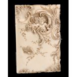 A ROCOCO REVIVAL IVORY AIDE DE MEMOIRE, CIRCA 1870