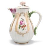 AN 18TH CENTURY MEISSEN JUG AND COVER