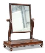 A MID 19TH CENTURY MAHOGANY TOILET MIRROR