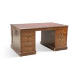 A GEORGE III STYLE MAHOGANY PARTNERS DESK, EARLY 20TH CENTURY