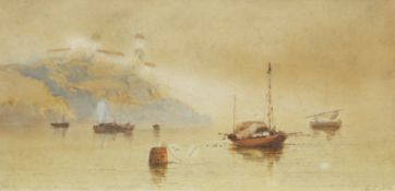 EDWARD ST JOHN (1880-1920), COASTAL SHIPPING AND RIVER LANDSCAPE