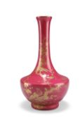 A CHINESE RUBY RED GLAZED VASE