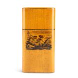 A 19TH CENTURY SATINWOOD CIGAR CASE