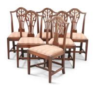 A SET OF SIX GEORGE III MAHOGANY DINING CHAIRS