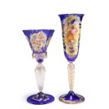 TWO VENETIAN GLASS GOBLETS, CIRCA 1950S