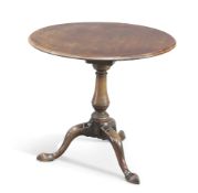 A GEORGE III MAHOGANY TILT-TOP TRIPOD TABLE