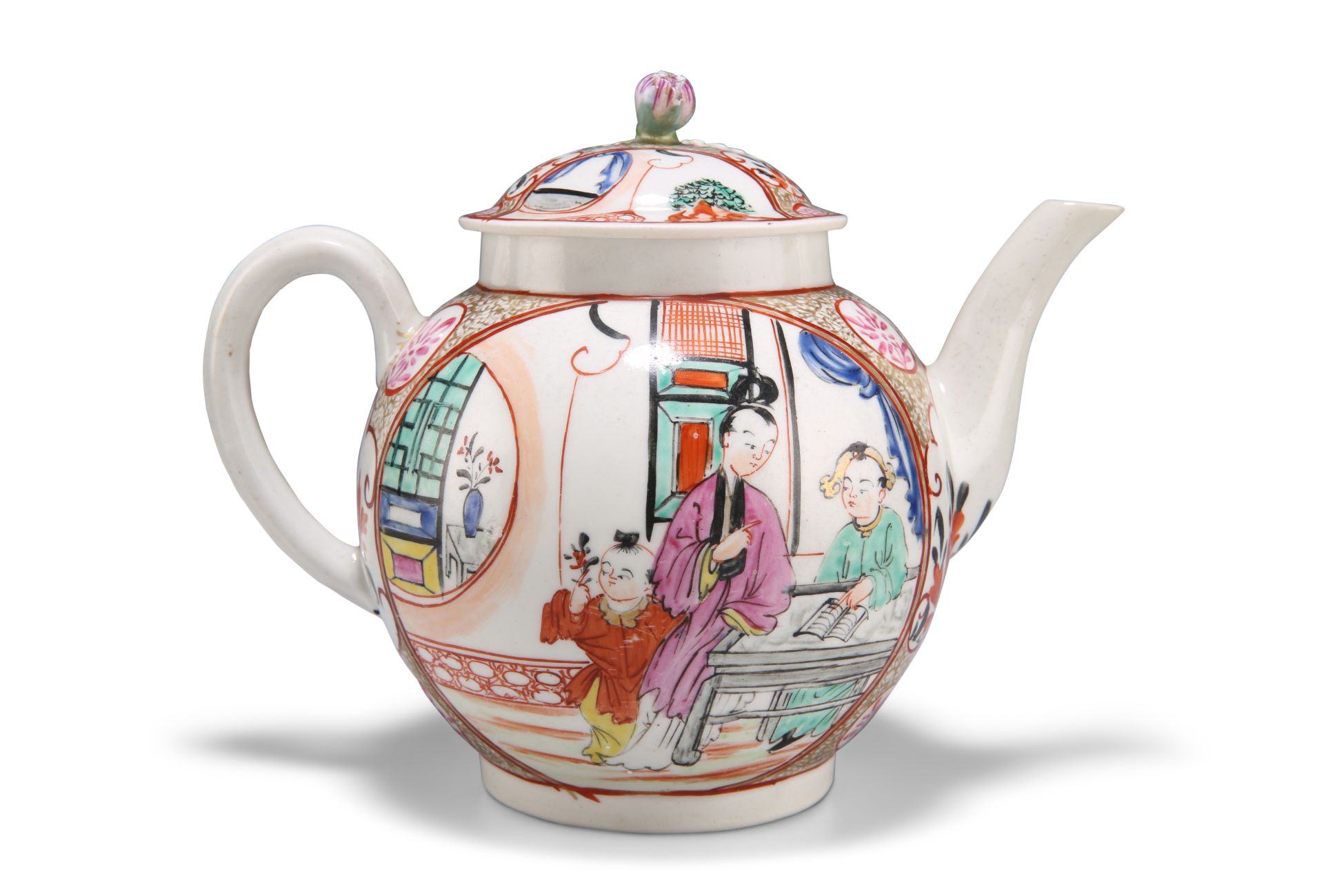 A WORCESTER TEAPOT AND COVER, CIRCA 1770 - Bild 2 aus 2