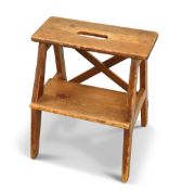 A 19TH CENTURY COUNTRY PINE STOOL