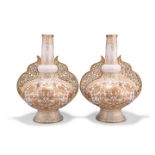 A PAIR OF DERBY CROWN PORCELAIN VASES, CIRCA 1890S