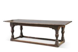 A 17TH CENTURY OAK REFECTORY TABLE