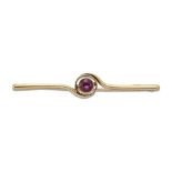 A RUBY BAR BROOCH