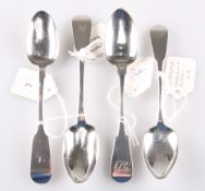 FOUR SCOTTISH PROVINCIAL SILVER TEASPOONS