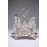 A VICTORIAN SILVER-PLATED EIGHT-BOTTLE CRUET STAND