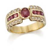 A RUBY AND DIAMOND RING