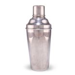 A 20TH CENTURY SILVER-PLATED COCKTAIL SHAKER