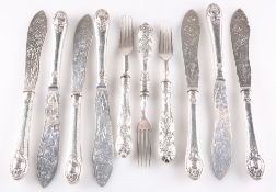 A VICTORIAN SILVER FISH SERVICE