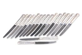 A QUANTITY OF GEORGIAN AND LATER SILVER-HANDLED TABLE KNIVES