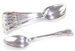 A SET OF SIX EDWARDIAN SILVER TABLESPOONS
