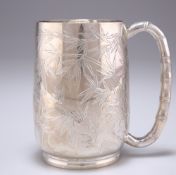 A CHINESE EXPORT LARGE SILVER MUG