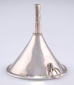 A QUEEN ANNE SMALL SILVER WINE FUNNEL