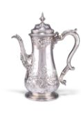 A GEORGE II SILVER COFFEE POT