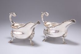 A PAIR OF GEORGE III SILVER SAUCEBOATS