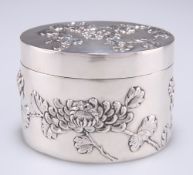 A CHINESE EXPORT SILVER BOX AND COVER