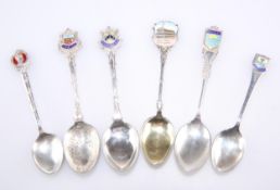 A COLLECTION OF SILVER AND ENAMEL COMMEMORATIVE TEASPOONS