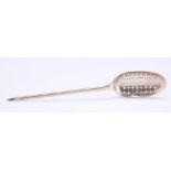 AN EDWARDIAN SILVER MOTE SPOON