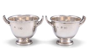 A PAIR OF EDWARDIAN SILVER SALTS