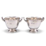 A PAIR OF EDWARDIAN SILVER SALTS