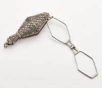A MARCASITE AND PASTE LORGNETTE