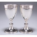 A PAIR OF ELIZABETH II SILVER IMPORT GOBLETS