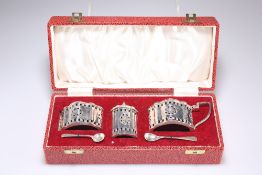 AN ELIZABETH II SILVER CRUET SET