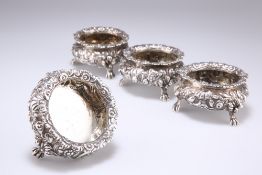 A SET OF FOUR GEORGE IV SILVER SALTS