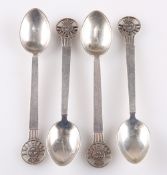 A SET OF FOUR DANISH STERLING SILVER COFFEE SPOONS