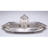 A VICTORIAN ELECTRO-PLATED INKSTAND